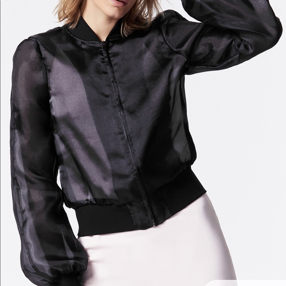 Black sheer carbon bomber jacket - Picture 2 of 2